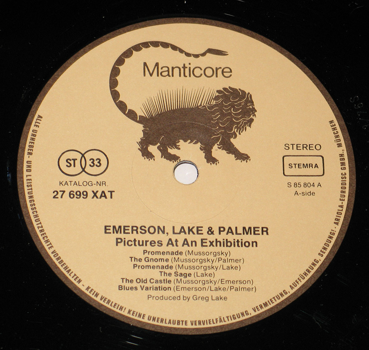 High Resolution Photo elp emerson lake palmer pictures exhibition eec 